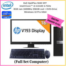 Dell OptiPlex 5040 SFF Intel® Core™ i3 i3-6100 3.7GHz 8GB ram 1600Mhz 256GB ssd + DVD-Drive Windows 10 Pro 64bit