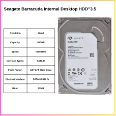 Seagate Barracuda 500GB Internal Desktop HDD”3.5 Cache 32MB