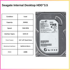 Seagate Barracuda 500GB Internal Desktop HDD”3.5 Cache 16MB