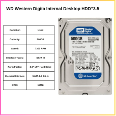 WD Western Digita 500GB Internal Desktop HDD”3.5 Cache 16MB